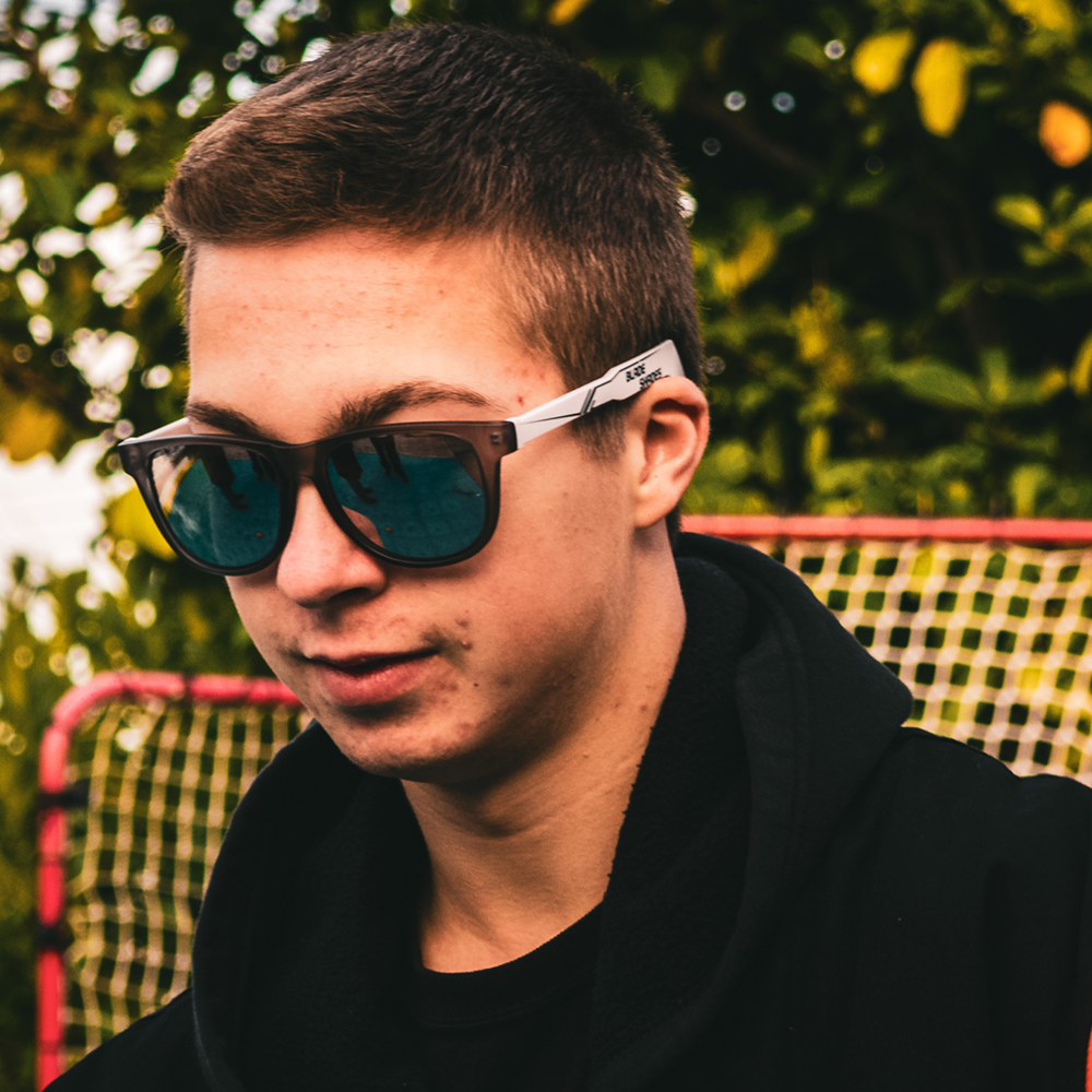 Goalie Glasses - White  Non-Detachable