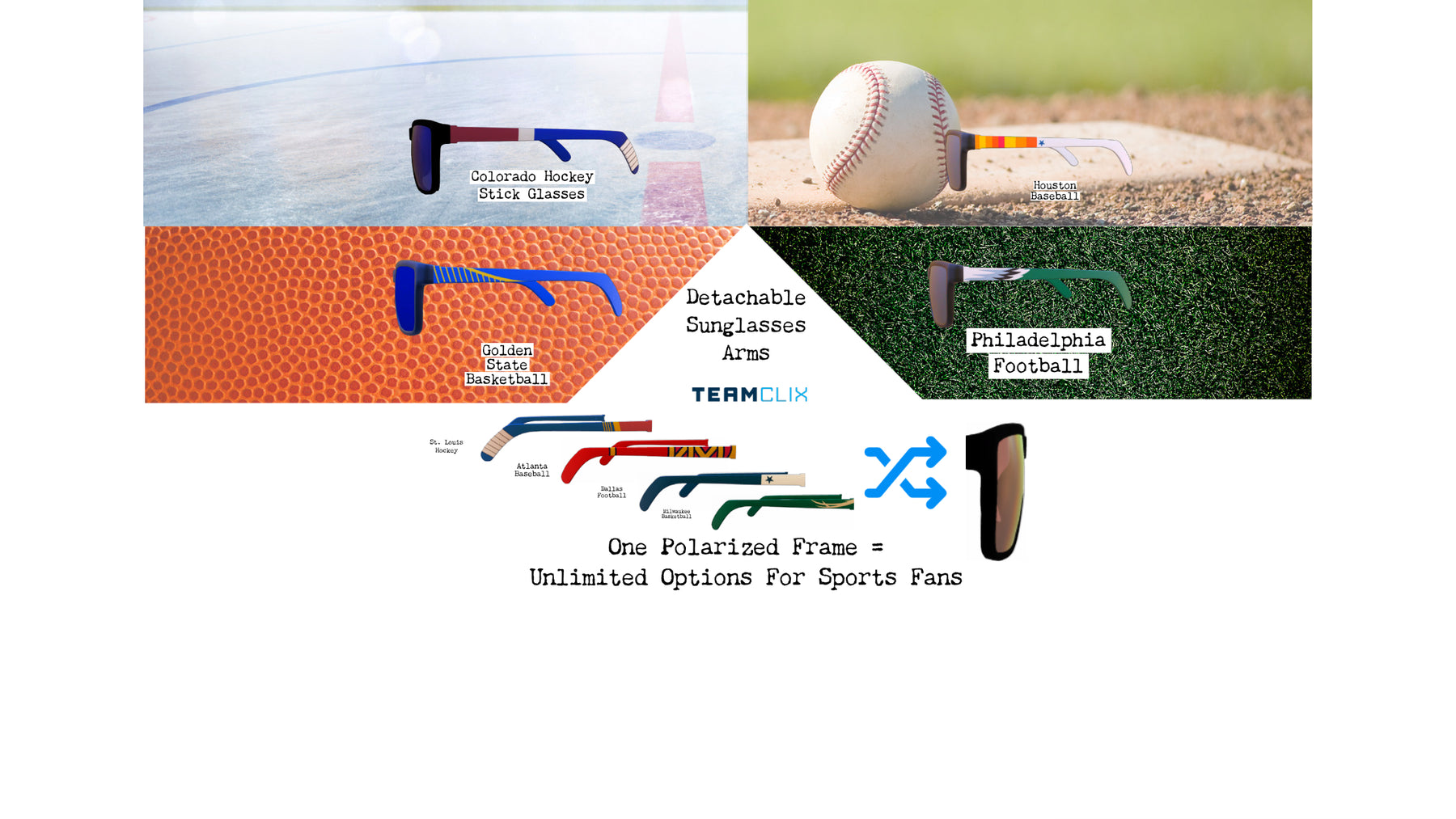 Mix & Match Arms + Frames with Our Detachable Glasses