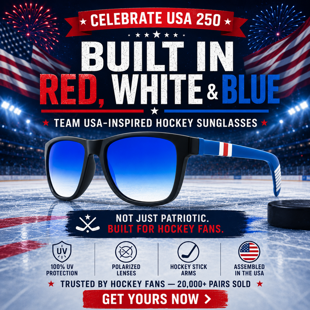 USA 250 Hockey Sunglasses